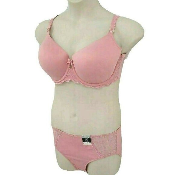 INC International Concepts Womens T Shirt Bra Plus Size 40DDD Pink with Lace NEW - Picture 4 of 8